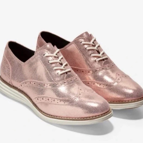 Cole Haan Shoes - Cole Haan Original Grand Rose Gold Wingtip Oxfords Lightweight Size 8B RRP $180